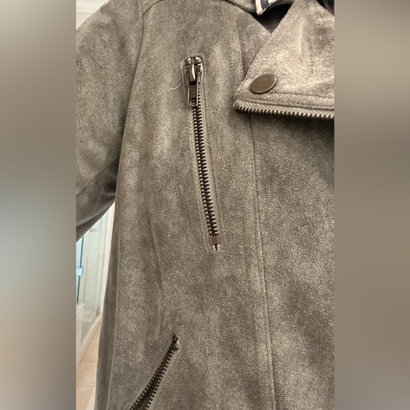 Ark NC Ultra Swede Jacket, NWOT, Grey, Motorcycle Style Zip Front & Sleeve, Sz S - Picture 6 of 16